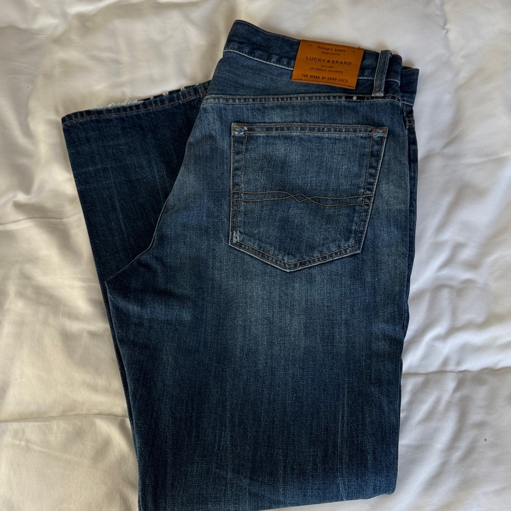 Lucky Brand Men's Dark Blue Straight Jeans